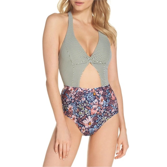 Other - Rebecca Virtue Women Enchanted One Piece Swimsuit Large Floral Cutout